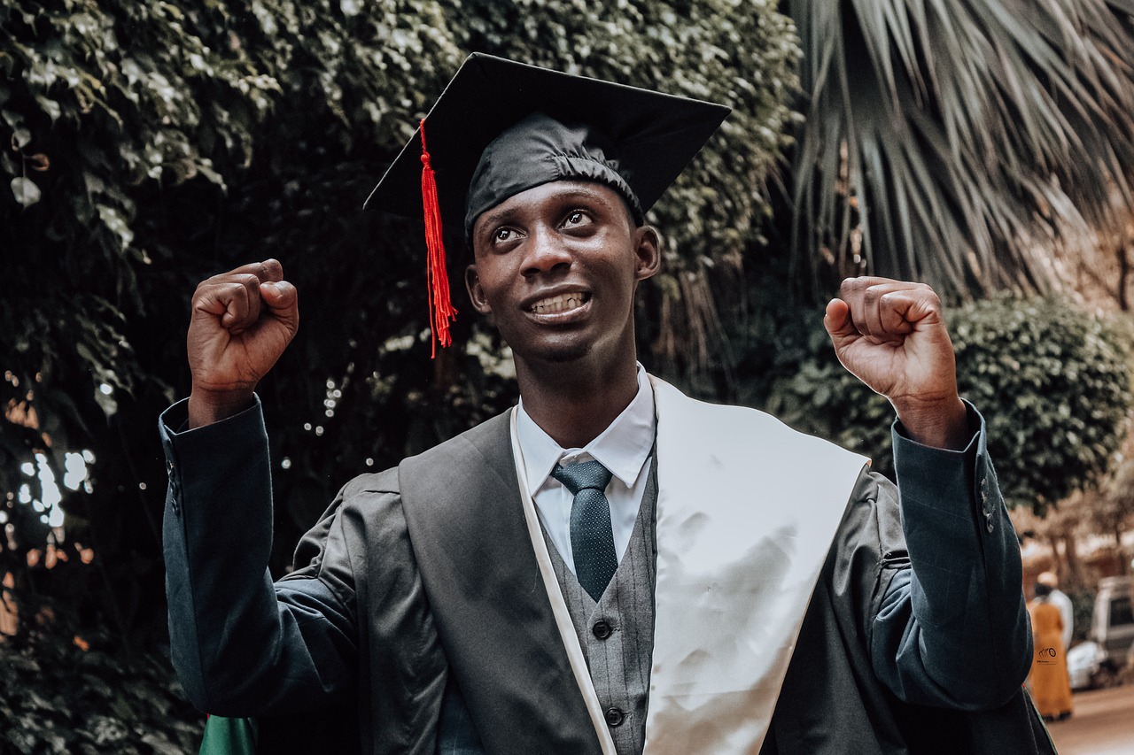man, graduate, college